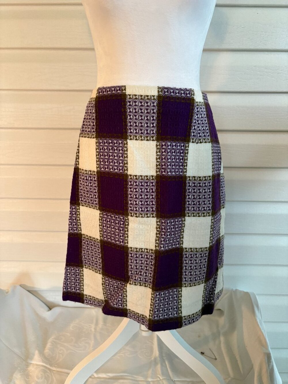 VTG Women's A-Lined Purple Gold White Skirt See measurements for size Handmade